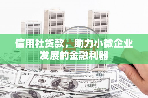 伊川信用社贷款，助力小微企业发展的金融利器