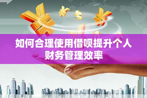 伊川如何合理使用借呗提升个人财务管理效率