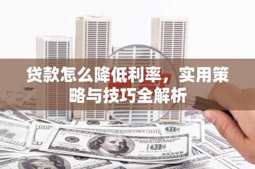 伊川贷款怎么降低利率，实用策略与技巧全解析