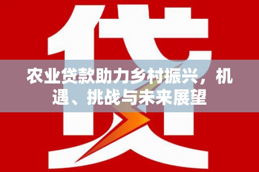 伊川农业贷款助力乡村振兴，机遇、挑战与未来展望