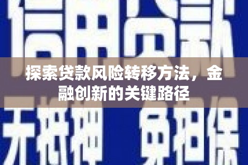 伊川探索贷款风险转移方法，金融创新的关键路径