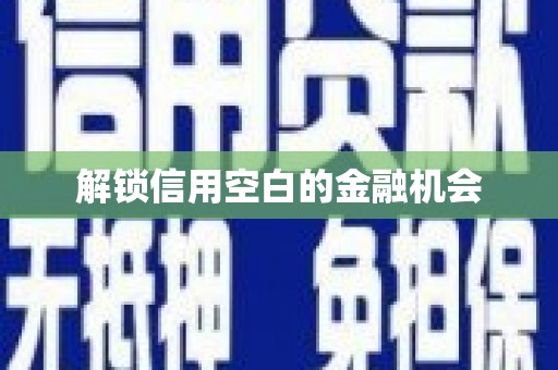 伊川解锁信用空白的金融机会