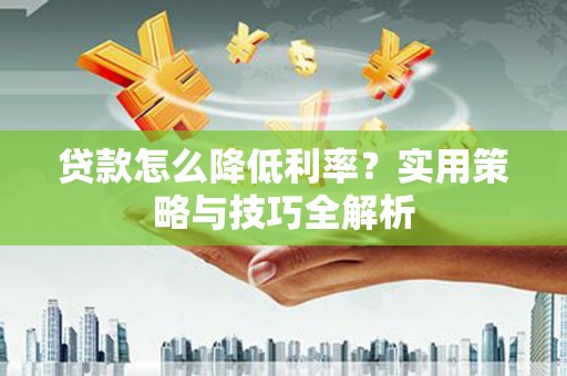 伊川贷款怎么降低利率？实用策略与技巧全解析